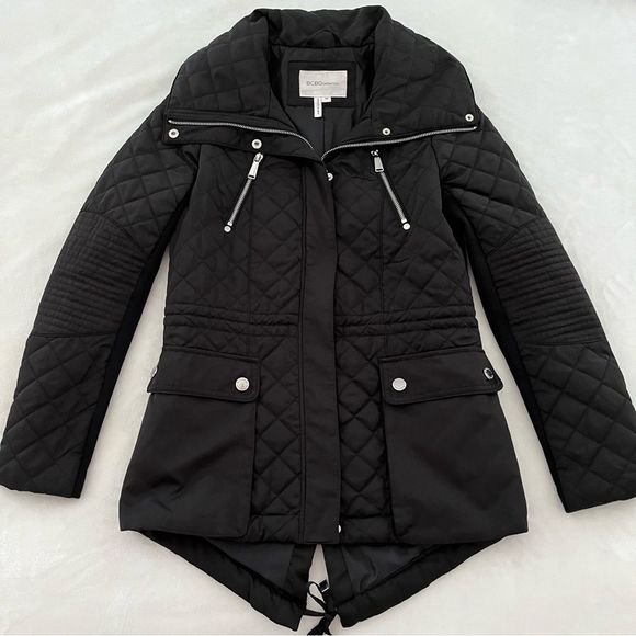BCBGeneration Quilted Moto Style Jacket in Black, Size XS - Picture 5 of 11